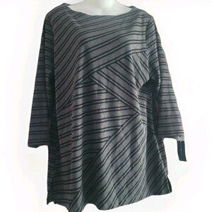 Karen Scott Long Sleeve Top Womens Large 3/4 Sleeve